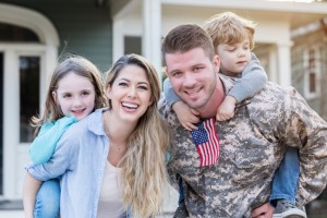 A picture of a military family